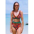 thumbnail image 3 of ROASO Women's V Neck Leopard Printed High Waist Sexy Swimsuit Two Piece Swimwear Bikini Set, 3 of 8