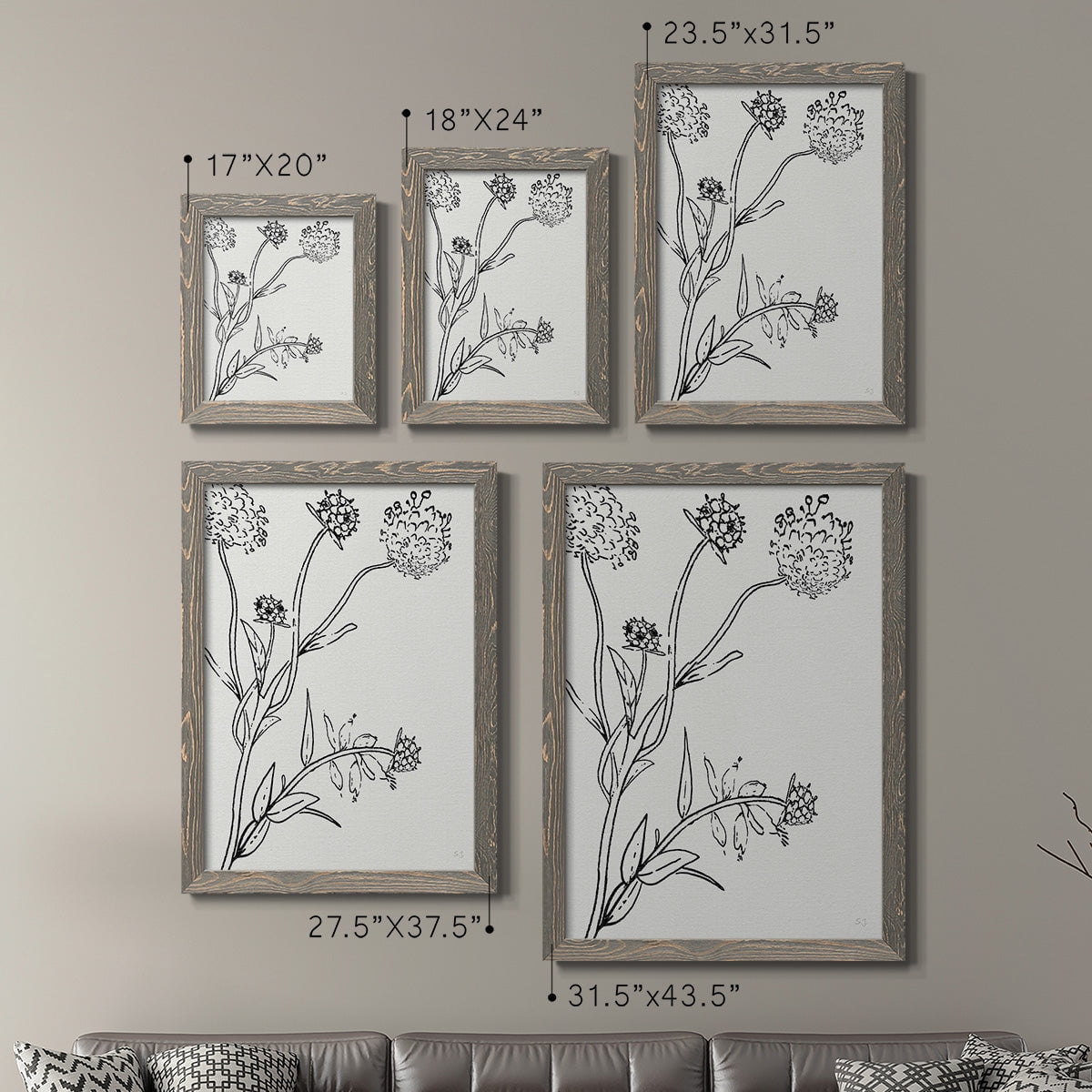 Botanical Study I - Premium Framed Canvas 2 Piece Set - Ready to Hang