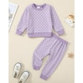 thumbnail image 5 of WESIDOM Toddler Girl Clothes Checkered Long Sleeve Pullover Tops + Pants Toddler Baby Sweatsuit Fall Winter Outfits, 5 of 7