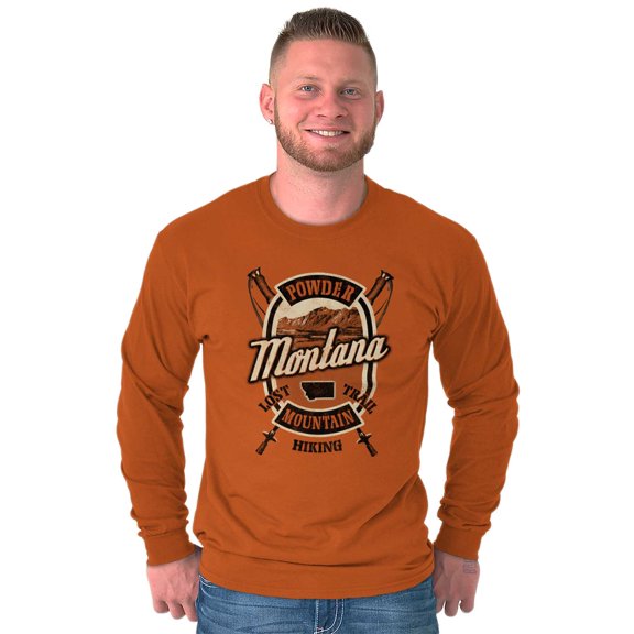 Montana Powder Mountains Nature Lover Long Sleeve TShirt Men Women Brisco Brands S
