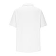 thumbnail image 4 of Dagegui Cotton Linen Short Sleeve Shirts for Men Lapel Button Down Hawaiian Shirt Solid Color Summer Casual Tees Lightweight Tops Clearance Sale White,3XL, 4 of 5