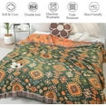 thumbnail image 2 of Snycler Boho Throw Blanket, 100% Cotton Soft Luxury Throw Rustic Quilt, 60"x80" Floral Printed Farmhouse Decor Bed Summer Blankets, All Season Rustic Reversible Bohemian Throw for Bed - Lemon, 2 of 7
