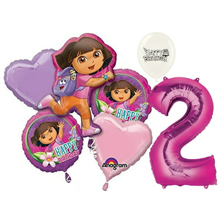 2nd Birthday Dora the Explorer Balloon Bouquet