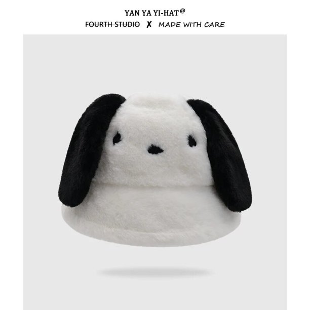 Anime Sanrios My Melody Cinnamoroll Kuromi Pochacco Kawaii, gorro de pescador de felpa cálido, frío, lindo regalo de Halloween para niñas LIUWENJING unisex