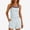 Light Blue, variant on Carlikeit Women's 2 Piece Striped Lounge Set with Spaghetti Strap Tank Top and High Waist Wide Leg Shorts with Pockets