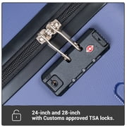 Travelhouse 5-Piece Hardside Luggage Set Spinner Lightweight Suitcase with TSA Lock & Duffel Bag. (Blue)