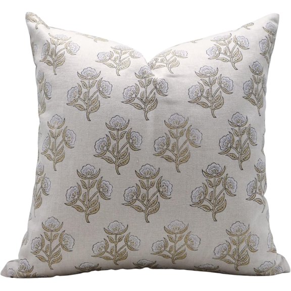 Vibrant Hand Block Print Pure Linen Pillow Covers By Fabdivine, 12X20, Bael Patra