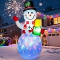 thumbnail image 2 of 5ft Christmas Inflatables Snowman Outdoor Yard Decor with Rotating LED Lights Christmas Blow Up Decoration Garden, 2 of 13