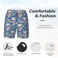 thumbnail image 2 of Kdxio white Skull daisy in water Print Men's Swim Trunks with Compression Liner 7 Inch Inseam Quick Dry Swim Shorts, 2 of 5