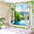 thumbnail image 2 of 1 t ed 3D creativo, ventana, flor, alfombra , decoración colgante para habitación # Zulema Tapiz colgante de pared 3D, 2 of 8