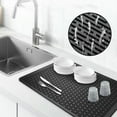 thumbnail image 1 of Non-Slip Heat-Resistant Stove Mat for Kitchen Countertops 15.7 x 11.8 Inch Stove Protection Mat with Drainage Holes for Pots & Pans Akmoler | Plastic, Black, 1 of 9