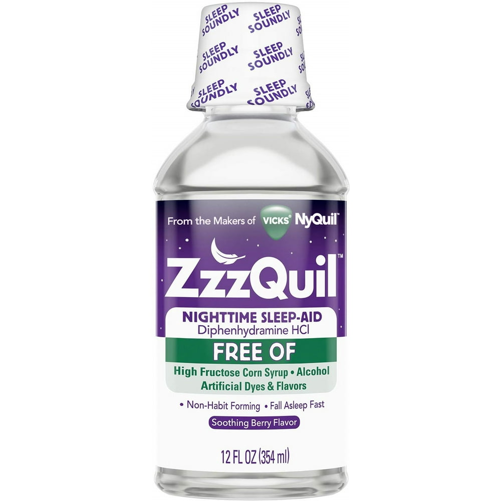 ZzzQuil Alcohol Free Nighttime Sleep Aid, Soothing Mango Berry 12 oz (Pack of 2)