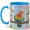 Blue, variant on Colorful Lovebird Coffee Mug, Spring Floral Swing Bird Lover Design, 11 oz Ceramic Cup