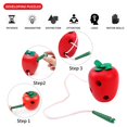 thumbnail image 2 of Juguetes de desarrollo temprano Juguetes de cordones de madera Actividad Montessori Las orugas comen manzanas y queso para niños Juguetes Niños aprendiendo bloques de madera educativos Rompecabezas de, 2 of 5