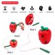 thumbnail image 2 of Juguetes de desarrollo temprano Juguetes de cordones de madera Actividad Montessori Las orugas comen manzanas y queso para niños Juguetes Niños aprendiendo bloques de madera educativos Rompecabezas de, 2 of 5