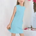 thumbnail image 4 of Jinhomg Sleeveless Summer Dress for Girls Casual Solid Midi Tank Dresses with Pockets Light Blue 11 Years, 4 of 9