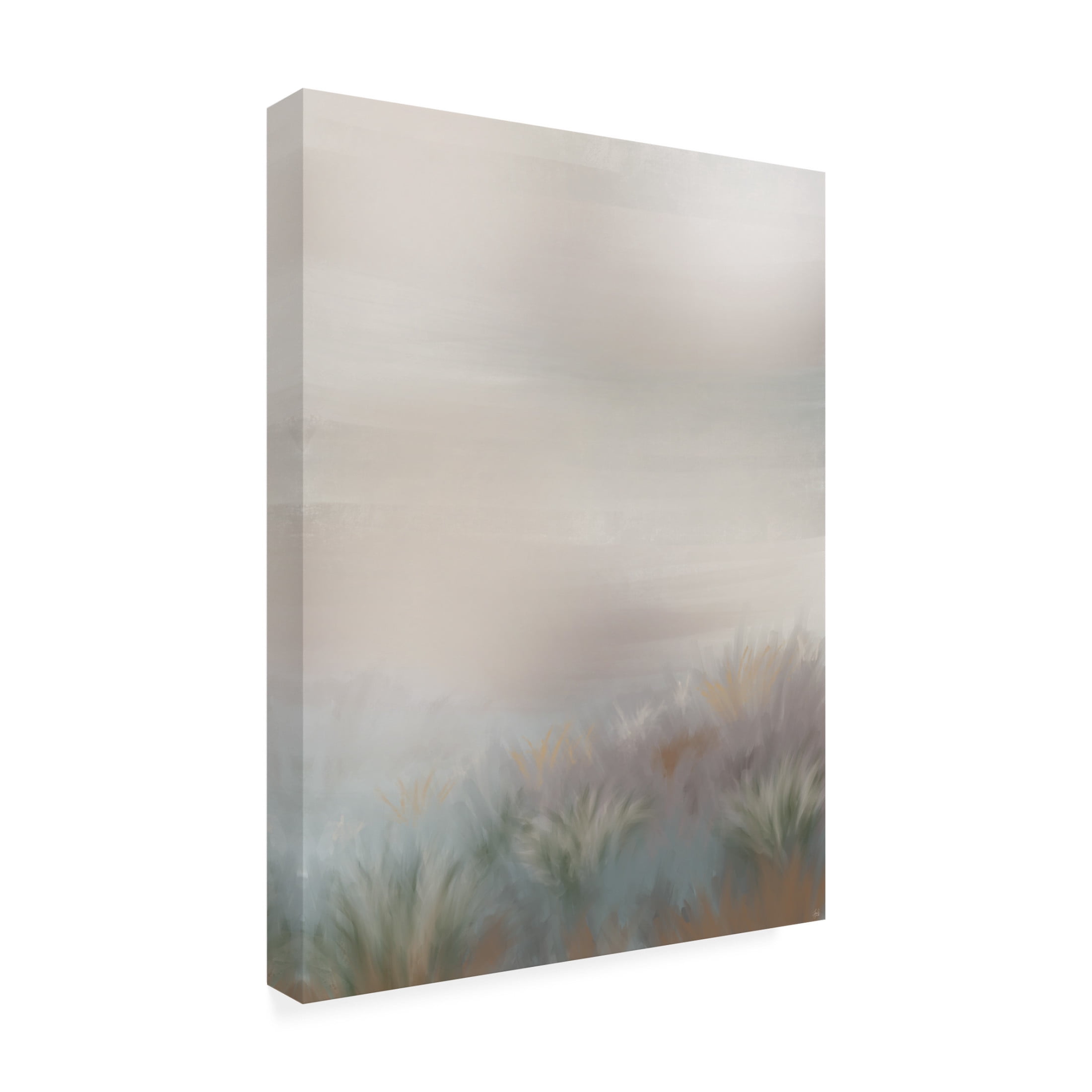 Canvas Wall Art - Line and Brush 'Grass And Fog' Wall Art for Living Room, Bedroom, or Office Décor by Trademark Fine Art - 24 x 32 Inches