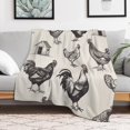 thumbnail image 4 of Throw Blanket Chicken Vintage Farm Style Blanket Soft Warm Plush Throws Farmhouse Rooster Decorative Flannel Blanket for Winter Bedding Couch And Gift for Adults Teens Kids 50"x60", 4 of 8