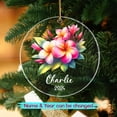 thumbnail image 2 of Frangipani Flower Xmas Keepsake Ornament Gift for Flower Lover Women Grandma Mom Besties, Year & Name Frangipani Christmas Ornaments 2025, Frangipani Christmas Tree Ornaments, 2 of 6