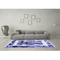 thumbnail image 3 of Ahgly Company Indoor Round Abstract Blue Contemporary Area Rugs, 6' Round, 3 of 4