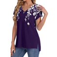 thumbnail image 2 of Weikingp Business Casual Tops For Women Summer Tops For Teens Elbow Length Tee Shirts For Women Flattering Tops For Women Women Blouses Purple XL, 2 of 5