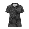 thumbnail image 6 of Whosucclay Floral Pattern Silver Gray Polo Shirts, Lightweight Fashion Moisture Wicking Tennis Shirts for Golf Going Gym Breathable Size X-Large, 6 of 10