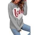 thumbnail image 3 of Arvbitana Valentine's Day Sweater Pullover for Women Long Sleeve Crewneck Cute Love Heart Print Knitted Tops Casual Loose Ribbed Jumper, 3 of 6