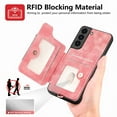thumbnail image 4 of Asuwish Phone Case for Samsung Galaxy S22 5G Wallet Cell Cover with Tempered Glass Screen Protector Slim Lanyard Wrist Strap RFID Ring Stand Credit Card Holder Slot S 22 22S 4G G5 6.1 inch Pink, 4 of 10