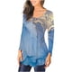 thumbnail image 1 of Camiseta para mujer Odeerbi Estampada de manga larga Cuello redondo Fruncido Jersey Tamaño S, 1 of 6