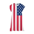 thumbnail image 3 of Quealent 4th of July Dress Girls Dresses Summer Swing Short Sleeve Casual Clothes for Little Kids Independence Day Outfits Red,7-8 Years, 3 of 4