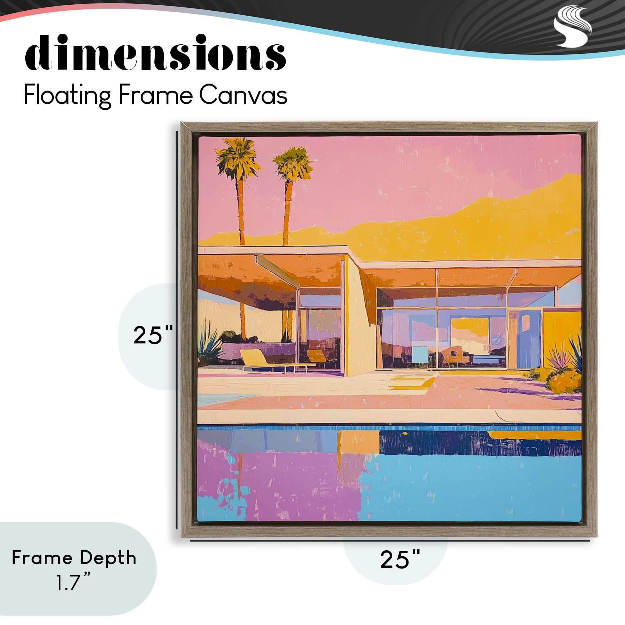 Stupell Industries Vivid Villa at Sunset Brown Framed Floater Canvas Wall Art, design by Walker Noble
