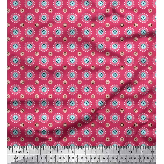Soimoi Viscose Chiffon Fabric Flower Artistic Printed Craft Fabric by The Yard 42 Inch Wide