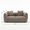 thumbnail image 2 of 66" Beanbag Chair, Comfortable Recliner Sofa with Pillow and Armrests, Chenille Sofa Couch for Reading, Watching TV, Living Room, Bedroom, Brown, 2 of 9