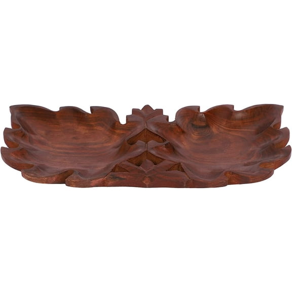 India Meets India Wooden Serving Tray [Brown] Serving Tray for Snacks/Dry Fruits/Candy/Hot & Cold Beverages Serveware Tray, Wooden Tray, 11.5 x 5.5 INCHES