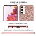 thumbnail image 6 of Compatible with Samsung Galaxy S23 Case Glitter Shockproof, Phone Samsung S23 Case Bling Sparkly TPU and PC Silicone Shiny Girl Women Thin Protective Cover (Rose Gold), 6 of 6