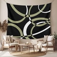 thumbnail image 2 of Black Geometric Small Tapestry for Bedroom Wall Hanging Tapestry, Modern Sage Green White Striped Art Ceiling Backdrop Tapestries Poster Blanket Wall Decor for Teens Room Living Room Dorm 23" x 28", 2 of 8