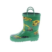 FOXFIRE Child Unisex Rain Boots, Color: Green Construction, Size: 12 (600-30-12)
