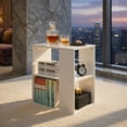 thumbnail image 5 of Demi Bonn Side Table, Rectangular Nightstand, 2-Tier Side End Table with Storage Shelves, for Living Room, Bedroom, White, 5 of 8