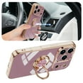 thumbnail image 3 of for iPhone 17 Pro Max Case with Ring Holder, iPhone 17 Pro Max Cover, Kickstand Magnetic Plating Frame TPU Shockproof Anti-Scratch Slim Girls Women Men Case Cover for iPhone 17 Pro Max, Lightpurple, 3 of 5