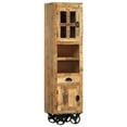 thumbnail image 1 of vidaXL Highboard with Wheel 15"x11.8"x56.3" Solid Rough Mango Wood, 1 of 6