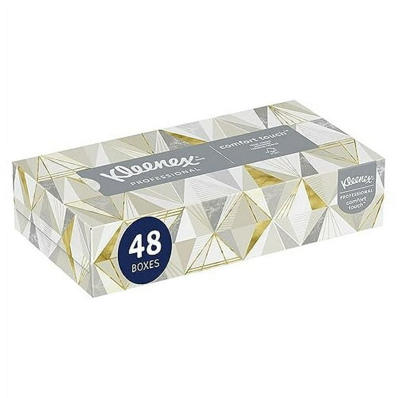 Kleenex Facial Tissue (21606), Flat Tissue Boxes, 48 Boxes/Case, 125 Tissues/Box