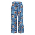 thumbnail image 5 of Blue Women's Casual Pants, Womens Daily Elastic Waist Pockets Straight Printed Color Casual Pants Loose Long Trousers,Women's Casual Pants S, 5 of 9