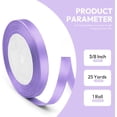 thumbnail image 2 of Miayilima Gift Wrapping Paper 25YD Satin Ribbon 10mm Fabric Gift Ribbon For Wedding Christmas Birthday Gift Purple, 2 of 5