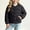 Black, variant on Girls Quilted Jacket with Multi‑Pockets, Elastic Cuffs Solid Color Warm Lightweight Loose Fit Button Down Casual Outerwear Coat Pink Size 10-11