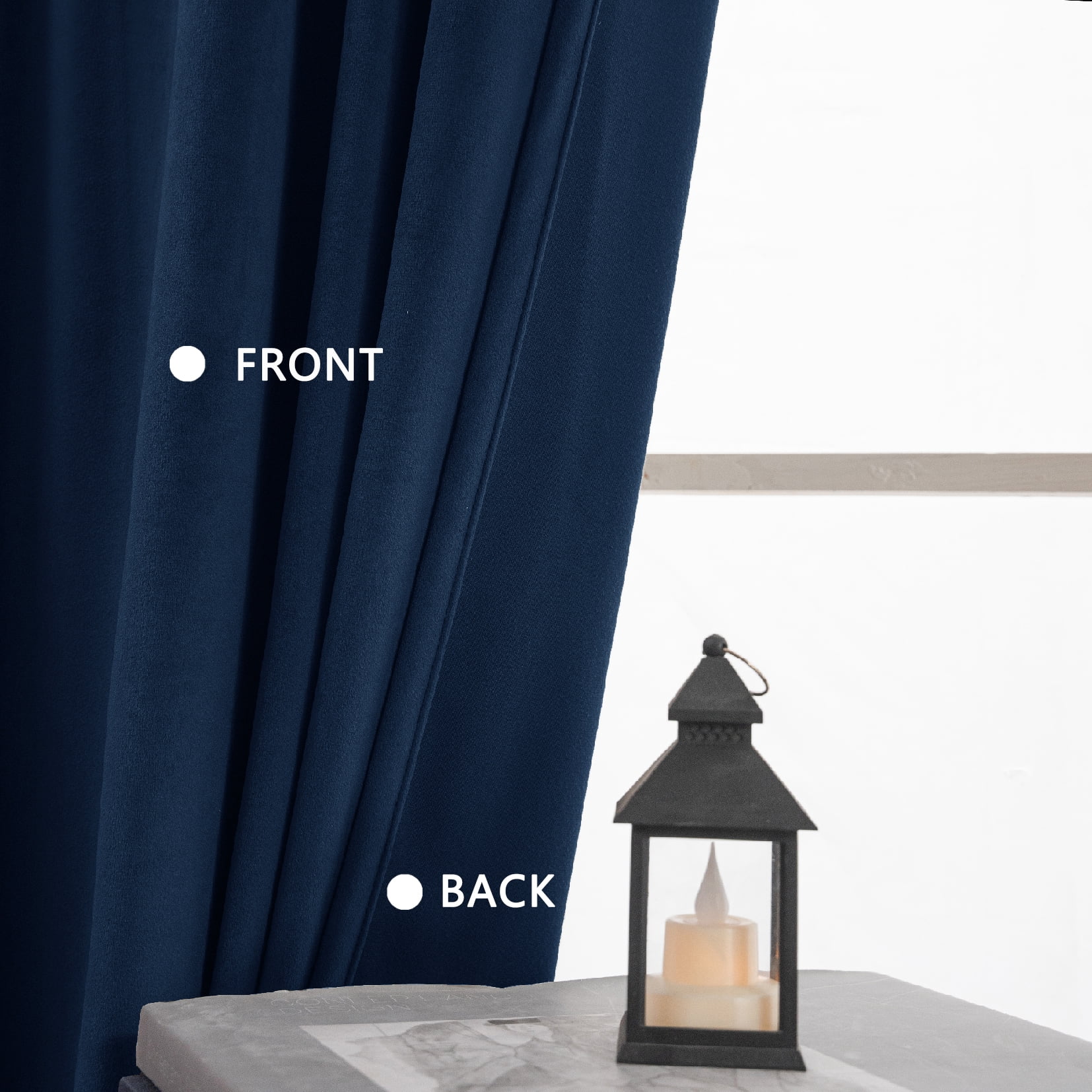 Back Tab Curtains, 2-Panel Set Rod Pocket & Pinch Pleat Design Light-Filtering & Thermal Insulation Ideal for Living Room, Bedroom & Office Windows