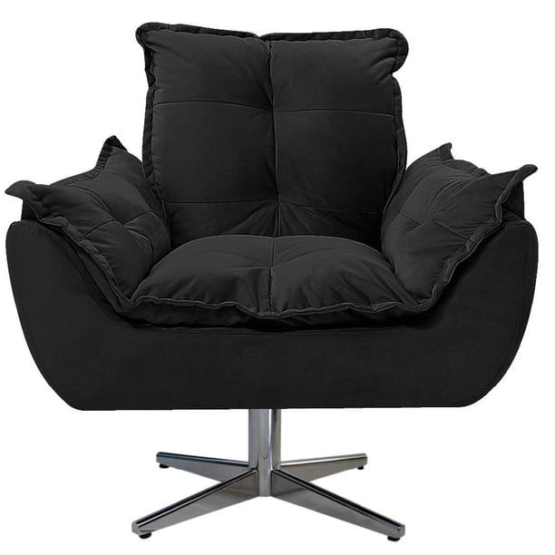 Sillón Odette B base de metal - Negro WEIK Odette