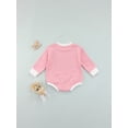 thumbnail image 4 of Qiylii Baby Romper, Letter Long Sleeve O neck, Pink/Brown, 0-24 Months, 4 of 8