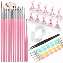 15 * Nail Brush 5 * Double-head Color Pointing Tool 1 * Nail Art Stand (including 10 board-shaped brackets) 2 * Base 1 * Tape 1 * Tweezers-As Shown