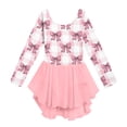 thumbnail image 3 of Grblisyd Ballet Leotards for Girls Bow Print Long Sleeve Gymnastics Dance Leotard Outfits with Tulle Skirt, 3 of 6