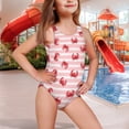 thumbnail image 2 of Yuyamidu Girls Swimsuit One Piece Girls' Swimwear Sleeveless Quick Dry Bathing Suits Crab Printing Toddler Crossback Hawaiian Swimwear Gymnastics Leotards, 2 of 7
